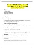 SIX SIGMA BLACK BELT EXAM 4 QUESTIONS WITH 100&percnt; VERIFIED CORRECT ANSWERS&excl;&excl;