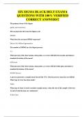SIX SIGMA BLACK BELT EXAM 6 QUESTIONS WITH 100&percnt; VERIFIED CORRECT ANSWERS&excl;&excl;