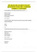 SIX SIGMA BLACK BELT EXAM 7 QUESTIONS WITH 100&percnt; VERIFIED CORRECT ANSWERS&excl;&excl;