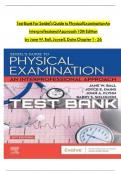 TEST BANK For Seidel's Guide to Physical Examination An Interprofessional Approach 10th Edition by Jane W&period; Ball&comma; Joyce E&period; Dains All Chapters 1 to 26 complete Verified editon ISBN&colon; 9780323761857