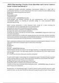 HESI Pharmacology Practice Exam Questions and Correct Answers Latest Version Guaranteed A&plus;