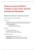 Financial Analysis BS2203 &ndash; Complete Course Notes with Key Concepts & Calculations 