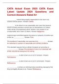 CATA Actual Exam 2025 CATA Exam  Latest Update 2025 Questions and  Correct Answers Rated A&plus; CATA Actual Exam 2025 CATA Exam  Latest Update 2025 Questions and  Correct Answers Rated A&plus; 