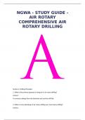NGWA - STUDY GUIDE - AIR ROTARY COMPREHENSIVE AIR ROTARY DRILLING  ACTUAL QUESTIONS & VERIFIED ANSWERS