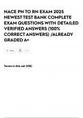 NACE PN TO RN EXAM 2025 NEWEST TEST BANK COMPLETE EXAM QUESTIONS WITH DETAILED VERIFIED ANSWERS &lpar;100&percnt; CORRECT ANSWERS&rpar; &sol;ALREADY GRADED A&plus;