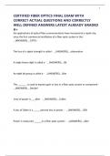 CERTIFIED FIBER OPTICS FINAL EXAM WITH CORRECT ACTUAL QUESTIONS AND CORRECTLY WELL DEFINED ANSWERS LATEST ALREADY GRADED A&plus;