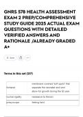 GNRS 578 HEALTH ASSESSMENT EXAM 2 PREP&sol;COMPREHENSIVE STUDY GUIDE 2025 ACTUAL EXAM QUESTIONS WITH DETAILED VERIFIED ANSWERS AND RATIONALE &sol;ALREADY GRADED A&plus;
