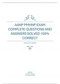 AANP PMHNP EXAM COMPLETE QUESTIONS AND ANSWERS SOLVED 100&percnt; CORRECT 