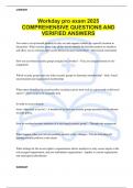 Workday pro exam 2025 COMPREHENSIVE QUESTIONS AND VERIFIED ANSWERS