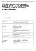 ECES-Certified-Encryption-Specialist QUESTIONS WITH ACCURATE VERIFIED ANSWERS &lpar;ACCURATE SOLUTIONS&rpar; A&plus; PASSED&excl;&excl; 2025 EXAM