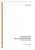 Samenvatting Kwaliteitsbeheersing &lpar;D0H64a&rpar; - major productie en logistiek 