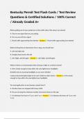 Kentucky Permit Test Flash Cards &sol; Test Review Questions & Certified Solutions &sol; 100&percnt; Correct &sol; Already Graded A&plus;