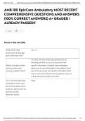 AMB 100 EpicCare Ambulatory MOST RECENT COMPREHENSIVE QUESTIONS AND ANSWERS &lpar;100&percnt; CORRECT ANSWERS&rpar; A&plus; GRADED &vert; ALREADY PASSED&excl;&excl;