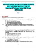 &lpar;Med Surg II Class&rpar; HESI Med-Surg RN Actual Exam2025&period; Questions With 100&percnt; Correct Responses & Rationale&excl; Latest 2025 Update GRADED A&plus;&period;