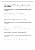 Washington State DH Drug & Law Exam Questions and Answers