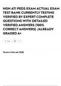 NGN ATI PEDS EXAM ACTUAL EXAM TEST BANK CURRENTLY TESTING VERIFIED BY EXPERT COMPLETE QUESTIONS WITH DETAILED VERIFIED ANSWERS &lpar;100&percnt; CORRECT ANSWERS&rpar; &sol;ALREADY GRADED A&plus;