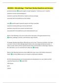 MIC205A &ndash; Microbiology &ndash; Final Exam Review Questions and Answers 