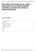 2024 Wellcare ACT Mastery Exam - Broker&comma; QUESTIONS WITH ACCURATE VERIFIED ANSWERS &lpar;ACCURATE SOLUTIONS&rpar; A&plus; PASSED&excl;&excl; 2025 EXAM