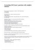 Accounting 2110 Exam 1 questions with complete solutions