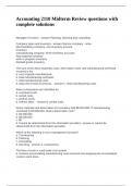 Accounting 2110 Midterm Review questions with complete solutions
