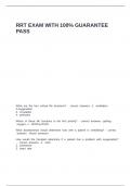 RRT EXAM WITH 100- GUARANTEE PASS