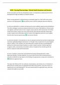N244 &ndash; Nursing Pharmacology &ndash; Mental Health Questions and Answers