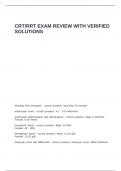 CRT RRT Exam Review with verified solutions