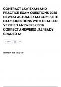 CONTRACT LAW EXAM AND PRACTICE EXAM QUESTIONS 2025 NEWEST ACTUAL EXAM COMPLETE EXAM QUESTIONS WITH DETAILED VERIFIED ANSWERS &lpar;100&percnt; CORRECT ANSWERS&rpar; &sol;ALREADY GRADED A&plus;
