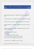 Language And Literacy Development&colon; Final Exam 2025 Questions And Answers