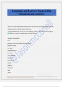Language and Literacy Exam 2 2025 Questions and Answers