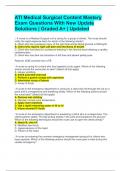 ATI Medical Surgical Content Mastery Exam Questions With New Update Solutions &vert; Graded A&plus; &vert; Updated