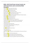 BIOL 240 Final Exam Actual study set with Questions and correct&sol;verified Answers