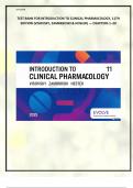 TEST BANK FOR INTRODUCTION TO CLINICAL PHARMACOLOGY, 11TH EDITION (VISOVSKY, ZAMBRZOSKI & HOSLER) — CHAPTERS 1–20