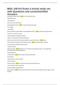BIOL 240 KU Exam 4 Actual study set with Questions and correct&sol;verified Answers