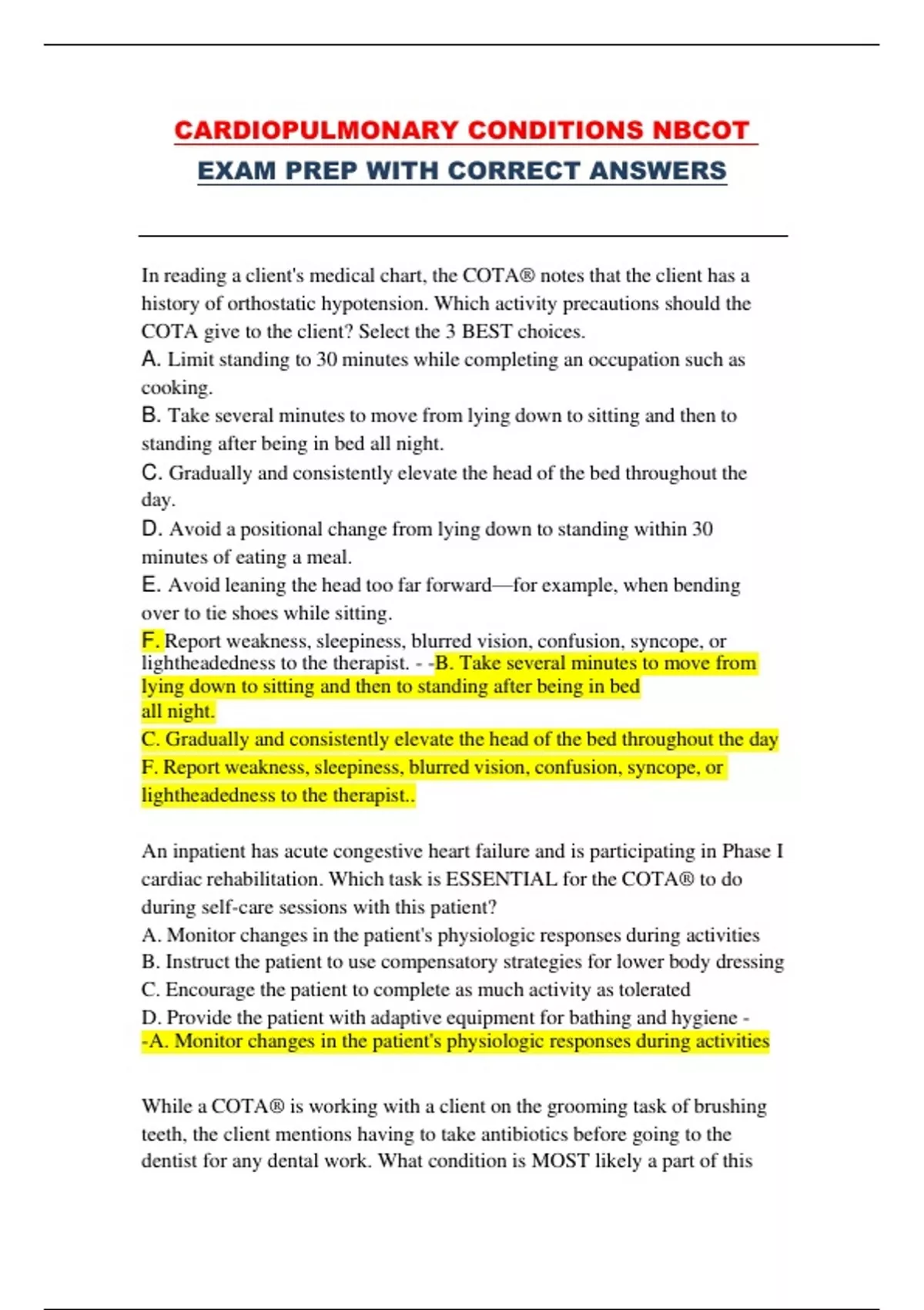 Cardiopulmonary Conditions – NBCOT Exam Prep | Occupational Therapy ...