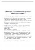Farm Labor Contractor Exam Questions With Correct Answers