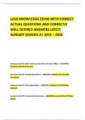 LASD KNOWLEDGE EXAM WITH CORRECT ACTUAL QUESTIONS AND CORRECTLY WELL DEFINED ANSWERS LATEST ALREADY GRADED A&plus; 2025 &ndash; 2026