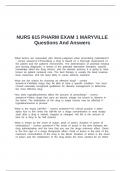 NURS 615 PHARM EXAM 1 MARYVILLE Questions And Answers