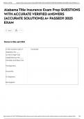 Alabama Title Insurance Exam Prep QUESTIONS WITH ACCURATE VERIFIED ANSWERS &lpar;ACCURATE SOLUTIONS&rpar; A&plus; PASSED&excl;&excl; 2025 EXAM
