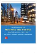 TEST BANK FOR Business and Society&colon; Stakeholders&comma; Ethics&comma; Public Policy 17th edition by Anne T&period; Lawrence&comma; James Weber  ISBN&colon; 978-1265079246  COMPLETE GUIDE ALL CHAPTERS COVERED 100&percnt; VERIFIED A&plus; GRADE ASSURED&excl;&excl;&excl;&excl;NEW LATEST UPDATE&excl;&excl;&excl;&excl;&excl;