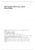 EMT EXAM 2 WITH FULL PACK SOLUTIONS