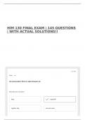 HIM 130 FINAL EXAM &vert; 145 QUESTIONS &vert; WITH ACTUAL SOLUTIONS&excl;&excl;