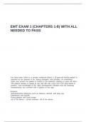 EMT EXAM 1 &lpar;Chapters 1-8&rpar; with all needed to pass