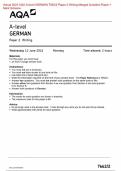  Actual 2024 AQA A-level GERMAN 7662&sol;2 Paper 2 Writing Merged Question Paper &plus;  Mark Scheme  Actual 2024 AQA A-level GERMAN 7662&sol;2 Paper 2 Writing Merged Question Paper &plus;  Mark Scheme