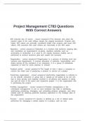 Project Management C783 Questions With Correct Answers