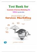 Test Bank for Essentials of Services Marketing 4th Edition by Jochen Wirtz isbn-9781292425191