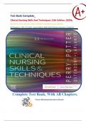 Test Bank Complete&lowbar; Clinical Nursing Skills And Techniques 11th Edition&comma; &lpar;2024&rpar; By Anne G&period; Perry & 3 more&vert; All Chapters 1-42&vert; 15 Units&vert; Latest Edition With Well Detailed Answers&vert; Grade A&plus;