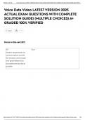 Voice Data Video LATEST VERSION 2025 ACTUAL EXAM QUESTIONS WITH COMPLETE SOLUTION GUIDE) (MULTIPLE CHOICES) A+ GRADED 100% VERIFIED
