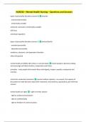 NUR236 &ndash; Mental Health Nursing &ndash; Questions and Answers 