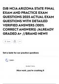 DJB NCIA ARIZONA STATE FINAL EXAM AND PRACTICE EXAM QUESTIONS 2025 ACTUAL EXAM  QUESTIONS WITH DETAILED VERIFIED ANSWERS &lpar;100&percnt; CORRECT ANSWERS&rpar; &sol;ALREADY GRADED A&plus; &sol;&sol;BRAND NEW&excl;&excl;